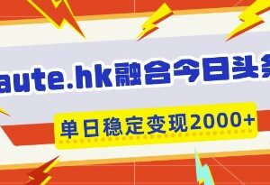aute.hk融合今日头条变现项目 复制粘贴即可实现单日稳定收益-雨叶虚拟资源网