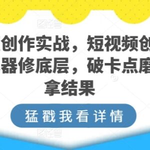 短视频创作实战系统教程 从底层逻辑到全流程实操教学-雨叶虚拟资源网