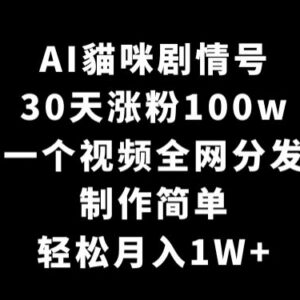 AI猫咪剧情号运营全攻略 低门槛涨粉百万副业玩法拆解-雨叶虚拟资源网