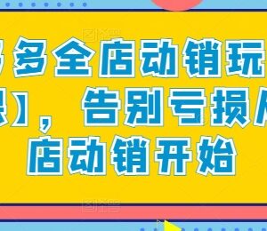 拼多多全店动销玩法新课 从逻辑到实操告别店铺运营亏损-雨叶虚拟资源网
