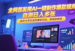2025AI一键制作爆款视频教程 新手兼职创业保姆级实操指南-雨叶虚拟资源网