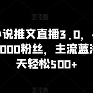 抖音无人小说推文直播3.0玩法 无千粉要求新手可操作蓝海项目-雨叶虚拟资源网