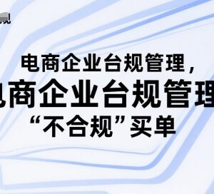 电商企业合规管理全攻略 规避用工财务知产等各类经营风险-雨叶虚拟资源网