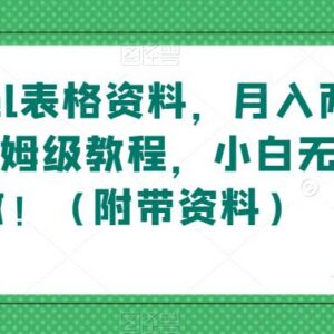 Excel虚拟资料售卖实操教程 新手可操作附全套配套资料-雨叶虚拟资源网