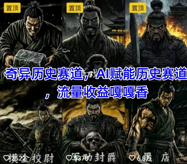 抖音奇异历史蓝海赛道运营攻略 AI创作内容参与伙伴计划拿收益