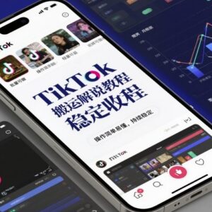 TikTok搬运解说实操教程 零基础易上手可批量操作获得稳定收益-雨叶虚拟资源网