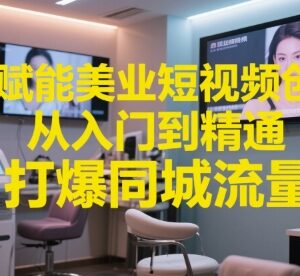 AI赋能美业短视频创作实操教程 从入门到精通打爆同城流量-雨叶虚拟资源网