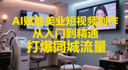 AI赋能美业短视频创作实操教程 从入门到精通打爆同城流量