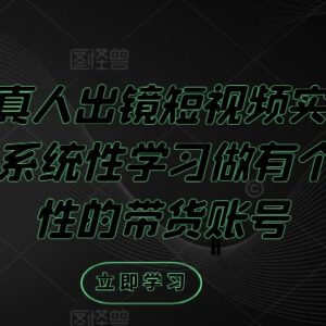 个人IP真人出镜短视频带货实操课 新手0到1打造高变现账号-雨叶虚拟资源网