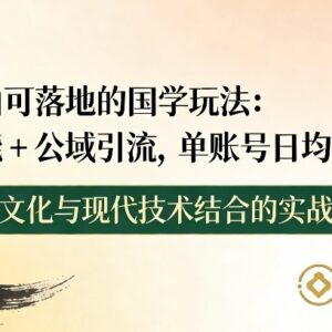 零基础小白可落地国学玩法 AI赋能+公域引流实操攻略-雨叶虚拟资源网