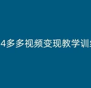 2024多多视频变现教学训练营 新手小白保姆级入门实操教程-雨叶虚拟资源网