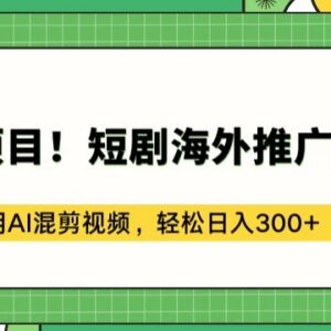 AI混剪短剧海外推广赚美金 低门槛蓝海副业实操玩法详解-雨叶虚拟资源网