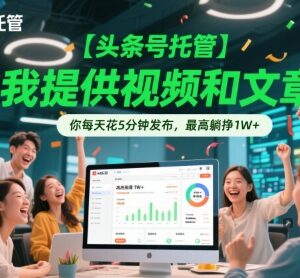 头条号托管副业项目详解 每日花5分钟操作最高可获万元收益-雨叶虚拟资源网