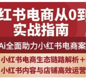 2025小红书电商全链路运营实操教程 AI助力流量转化长效变现-雨叶虚拟资源网