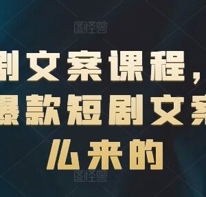 短剧文案专项课程分享 拆解爆款短剧文案创作逻辑与实操技巧-雨叶虚拟资源网