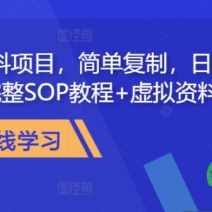 教务资料虚拟赚钱项目全攻略 低门槛可复制完整操作SOP教程-雨叶虚拟资源网