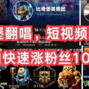 AI比奇堡动漫翻唱短视频蓝海赛道 小白快速涨粉实操方法详解-雨叶虚拟资源网