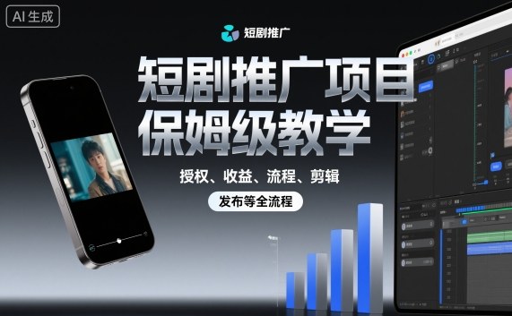 短剧推广保姆级教程 授权收益剪辑发布全流程实操指南
