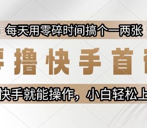 快手零撸首码项目操作指南 有账号即可利用碎片时间赚收益-雨叶虚拟资源网