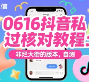 2024抖音私信过核对实操教程 非烂大街通用版本可自行测试-雨叶虚拟资源网