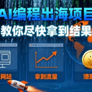 AI编程出海项目实操指南 从建站获流到盈利全流程玩法教学-雨叶虚拟资源网