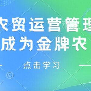 智慧农贸运营管理实操教程 零基础从0到1成为金牌农贸人-雨叶虚拟资源网