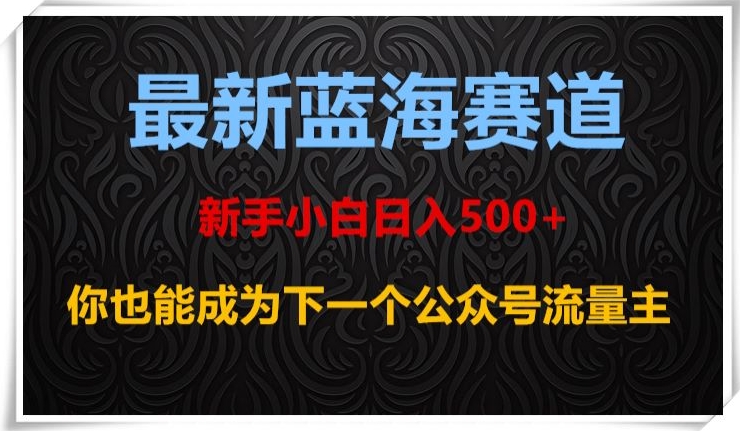 最新蓝海赛道,新手小白日入500+,你也能成为下一个公众号流量主【揭秘】