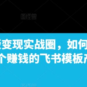 飞书模板变现实战攻略 教你短期搭建可盈利飞书模板产品-雨叶虚拟资源网