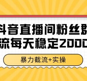 抖音直播间粉丝群截流实操 单账号稳定获客玩法全解析-雨叶虚拟资源网