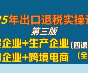 2025年出口退税全流程实操课 覆盖外贸生产跨境电商进口企业-雨叶虚拟资源网