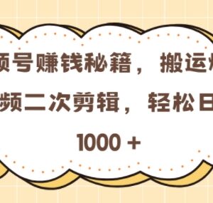 2024视频号红利期0门槛短剧二次剪辑 搬运赚平台分成实操方法-雨叶虚拟资源网