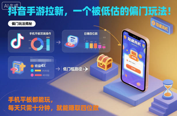 抖音手游拉新偏门玩法教程 手机平板可操作单日可赚四位数