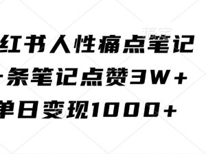 如何打造小红书人性痛点高赞笔记 常见变现方式详解-雨叶虚拟资源网