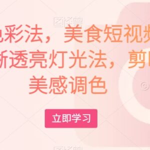 美食短视频拍摄剪辑调色全攻略 相机设置灯光布置技巧教学-雨叶虚拟资源网