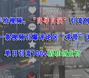 自导自演拍日常短视频引流创业粉 单日可获百名精准创业粉-雨叶虚拟资源网