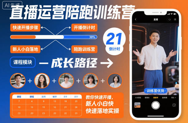 直播运营陪跑训练营教学 新人小白快速掌握开播全流程实操技巧