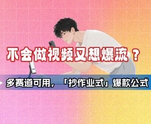 不会做视频怎么打造爆款内容 多赛道通用抄作业式爆款公式-雨叶虚拟资源网