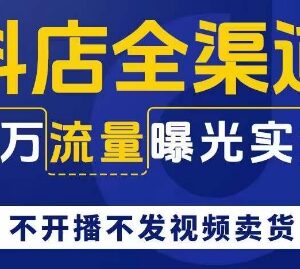 抖店不开播不发视频带货教程 全渠道百万流量曝光实操-雨叶虚拟资源网
