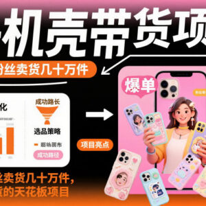手机壳短视频带货项目拆解 低粉账号做数十万销量实操方法-雨叶虚拟资源网