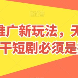 短剧推广搬运实用新玩法 附抽帧去重账号定位全套实操教程-雨叶虚拟资源网