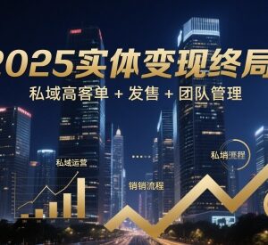 2025实体私域变现实操方法：高客单玩法+发售技巧+团队管理-雨叶虚拟资源网