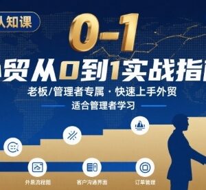 外贸0-1系统认知入门课 内贸转外贸老板管理者学习教程-雨叶虚拟资源网
