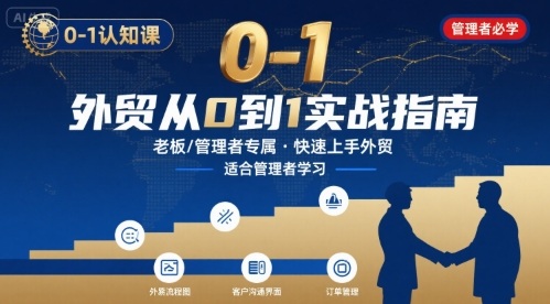 外贸0-1系统认知入门课 内贸转外贸老板管理者学习教程