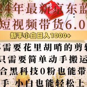 京东蓝海短视频带货6.0玩法 无需复杂剪辑0粉即可上手操作-雨叶虚拟资源网