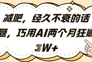 借助AI制作减肥类小红书内容引流 两个月变现超2万元实操方法-雨叶虚拟资源网