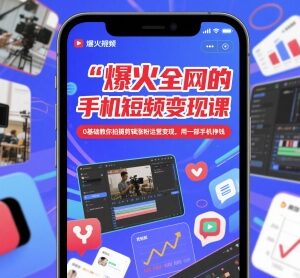 0基础可学的手机短视频变现课 拍摄剪辑涨粉运营全流程教学-雨叶虚拟资源网