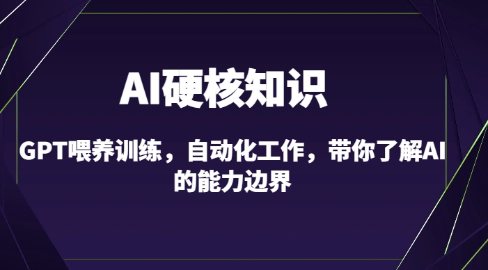 AI硬核知识-GPT喂养训练,自动化工作,带你了解AI的能力边界(10节课)