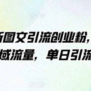 4月最新图文引流创业粉实操方法 无需露脸单日引流100+-雨叶虚拟资源网