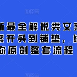 2024最新解说类文案创作课 掌握从大纲到收尾全原创流程-雨叶虚拟资源网