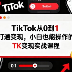 TikTok从0到1变现实战课程 零基础可上手的跨境运营实操指南-雨叶虚拟资源网